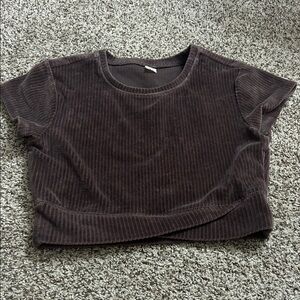 Old Navy Dark Brown Corduroy Crop Top